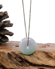 Baikalla Jewelry Jade Pendant Necklace Baikalla "Good Luck Button" Necklace Lavender Jadeite Jade Lucky Ping An Kou Pendant