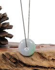 Baikalla Jewelry Jade Pendant Necklace Copy of Baikalla "Good Luck Button" Necklace Lavender Jadeite Jade Lucky Ping An Kou Pendant