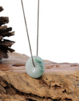 Baikalla Jewelry Jade Pendant Necklace Pendant Only Baikalla™ "Good Luck Button" Necklace Ice Blue Green Jadeite Jade Lucky KouKou Pendant Necklace