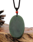 Baikalla Jewelry Jade Carving Necklace Natural Jade 12 Zodiac: Nephrite Jade Rat Pendant Necklace in Deep Green