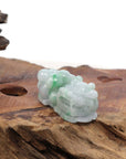 Baikalla Jewelry genuine jadeite carving Genuine Burmese Ice Green Jadeite Jade PiXiu Pendant Necklace