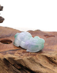 Baikalla Jewelry genuine jadeite carving Genuine Burmese Lavender Green Jadeite Jade PiXiu Pendant Necklace