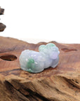 Baikalla Jewelry genuine jadeite carving Genuine Burmese Lavender Green Jadeite Jade PiXiu Pendant Necklace