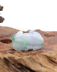 Baikalla Jewelry genuine jadeite carving Genuine Burmese Lavender Green Jadeite Jade PiXiu Pendant Necklace