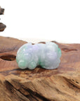 Baikalla Jewelry genuine jadeite carving Genuine Burmese Lavender Green Jadeite Jade PiXiu Pendant Necklace