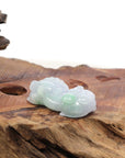 Baikalla Jewelry genuine jadeite carving Genuine Burmese Lavender Green Jadeite Jade PiXiu Pendant Necklace