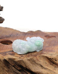 Baikalla Jewelry genuine jadeite carving Genuine Burmese Lavender Green Jadeite Jade PiXiu Pendant Necklace