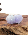 Baikalla Jewelry genuine jadeite carving Genuine Burmese Lavender Green Jadeite Jade PiXiu Pendant Necklace