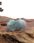 Baikalla Jewelry genuine jadeite carving Genuine Burmese Ice Blue-Green Jadeite Jade PiXiu Pendant Necklace