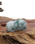 Baikalla Jewelry genuine jadeite carving Genuine Burmese Ice Blue-Green Jadeite Jade PiXiu Pendant Necklace