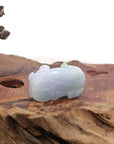 Baikalla Jewelry genuine jadeite carving Genuine Burmese Lavender Green Jadeite Jade PiXiu Pendant Necklace