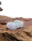 Baikalla Jewelry genuine jadeite carving Genuine Burmese Lavender Green Jadeite Jade PiXiu Pendant Necklace