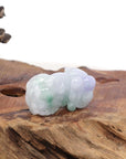 Baikalla Jewelry genuine jadeite carving Genuine Burmese Lavender Green Jadeite Jade PiXiu Pendant Necklace