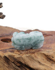 Baikalla Jewelry genuine jadeite carving Genuine Burmese Ice Blue-Green Jadeite Jade PiXiu Pendant Necklace