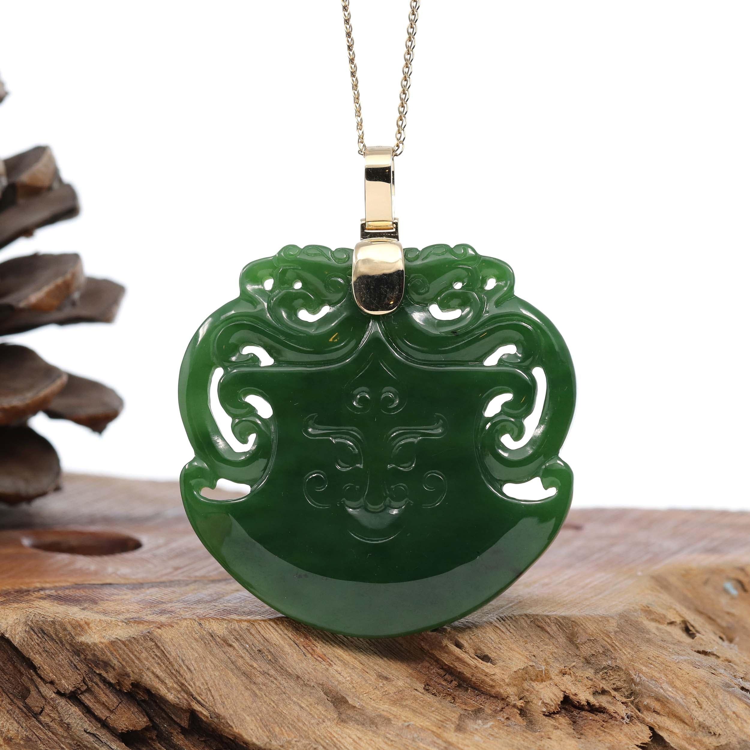 Nine Dragon Play Beads Pattern Jade Pendant selling Necklace