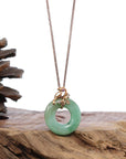 Baikalla Jewelry 18k Gold Jadeite Necklace 18k Rose Gold Genuine Burmese Jadeite Lucky Kou Kou Birdie Pendant Necklace