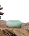 Baikalla Jewelry Jadeite Jade Bangle Bracelet Natural Burmese Green Jadeite Jade Bend Men's Ring