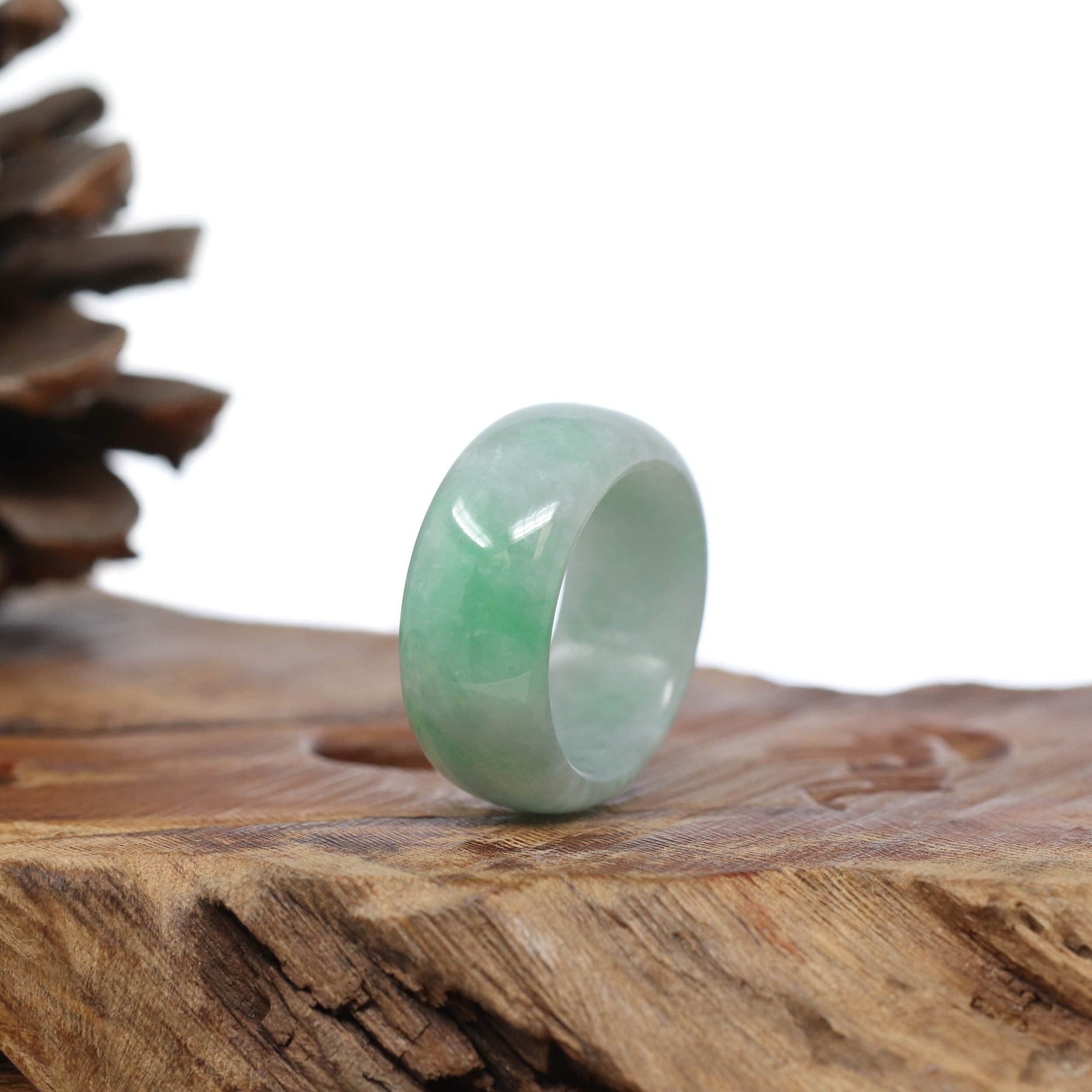 Baikalla Jewelry Jadeite Jade Bangle Bracelet Baikalla Genuine Burmese Green Jadeite Jade Bend Men&#39;s Ring