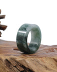 Baikalla Jewelry Jadeite Jade Bangle Bracelet Genuine Burmese Blue-green Jadeite Jade Men's Band Ring