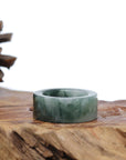 Baikalla Jewelry Jadeite Jade Bangle Bracelet Genuine Burmese Blue-green Jadeite Jade Men's Band Ring