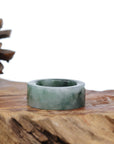 Baikalla Jewelry Jadeite Jade Bangle Bracelet Genuine Burmese Blue-green Jadeite Jade Men's Band Ring