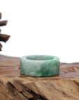 Baikalla Jewelry Jadeite Jade Bangle Bracelet Natural Burmese Green Jadeite Jade Bend Men's Ring