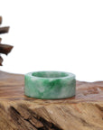 Baikalla Jewelry Jadeite Jade Bangle Bracelet Natural Burmese Green Jadeite Jade Bend Men's Ring