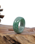 Baikalla Jewelry Jadeite Jade Bangle Bracelet Natural Burmese Green Jadeite Jade Bend Men's Ring