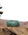 Baikalla Jewelry Jadeite Jade Bangle Bracelet Natural Burmese Green Jadeite Jade Bend Men's Ring