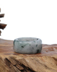 Baikalla Jewelry Jadeite Jade Bangle Bracelet Genuine Burmese Blue-green Jadeite Jade Men's Band Ring