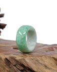 Baikalla Jewelry Jadeite Jade Bangle Bracelet Natural Burmese Green Jadeite Jade Bend Men's Ring