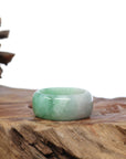 Baikalla Jewelry Jadeite Jade Bangle Bracelet Natural Burmese Green Jadeite Jade Bend Men's Ring