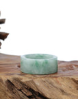 Baikalla Jewelry Jadeite Jade Bangle Bracelet Genuine Burmese Blue-green Jadeite Jade Men's Band Ring