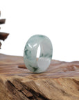 Baikalla Jewelry Jadeite Jade Bangle Bracelet Genuine Burmese Blue-green Jadeite Jade Men's Band Ring