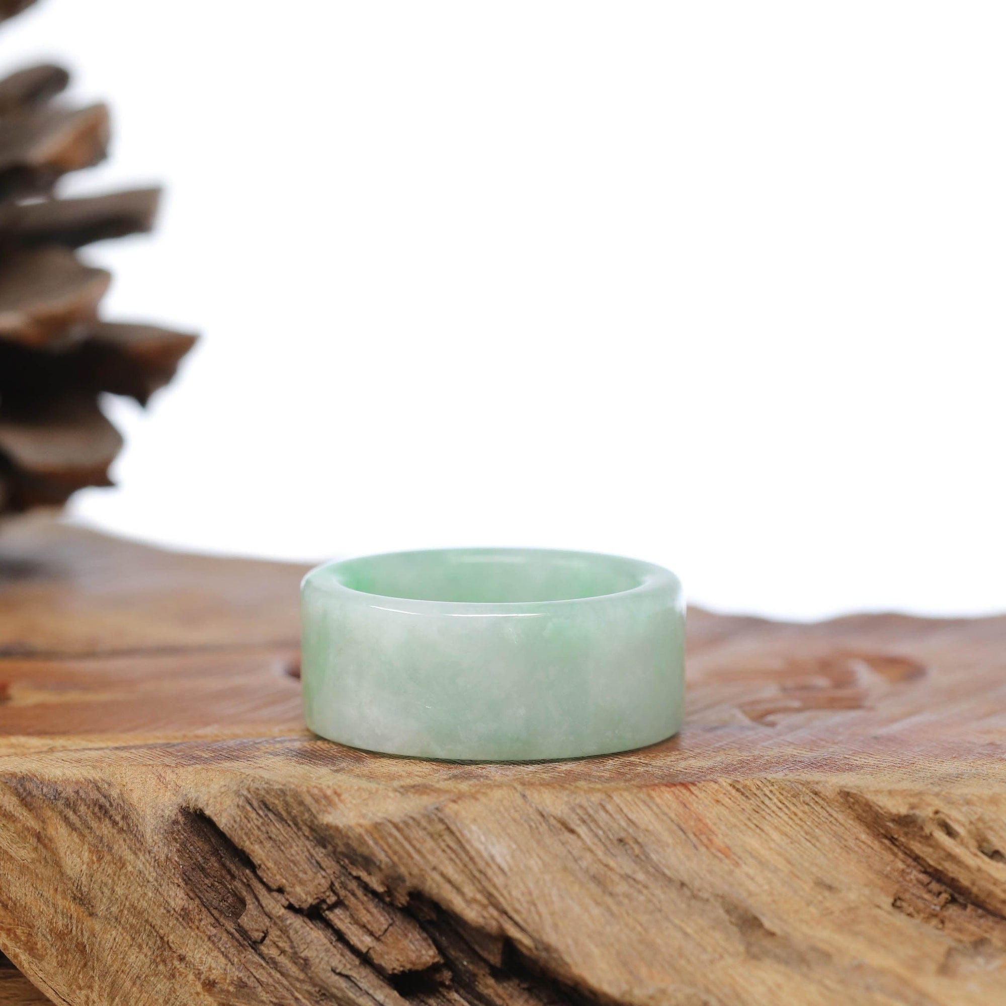 Baikalla Jewelry Jadeite Jade Bangle Bracelet Baikalla Genuine Burmese Green Jadeite Jade Bend Men&#39;s Ring