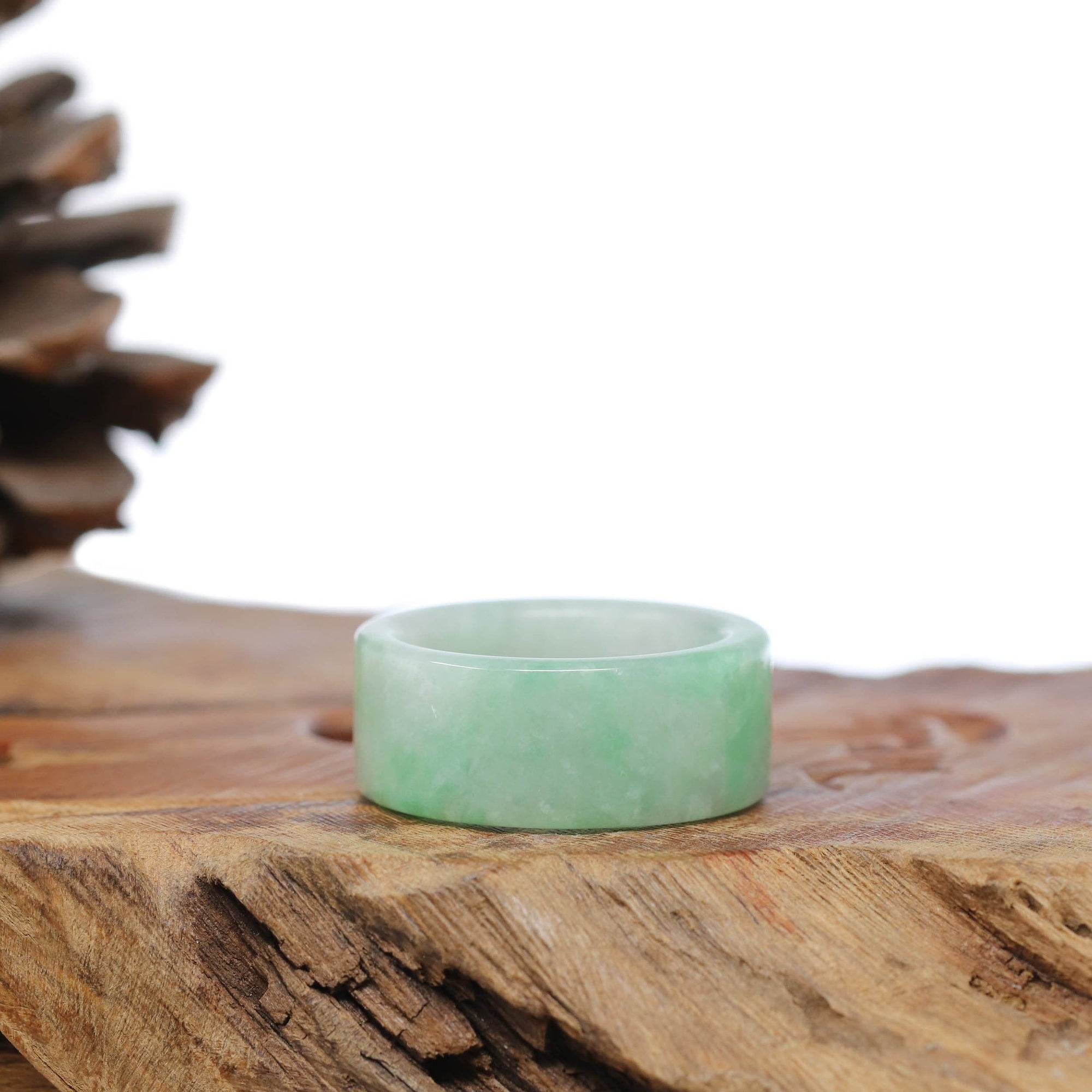 Baikalla Jewelry Jadeite Jade Bangle Bracelet Baikalla Genuine Burmese Green Jadeite Jade Bend Men&#39;s Ring