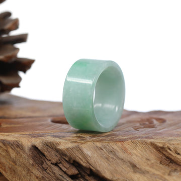 Baikalla Jewelry Jadeite Jade Bangle Bracelet Baikalla Genuine Burmese Green Jadeite Jade Bend Men's Ring