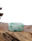 Baikalla Jewelry Jadeite Jade Bangle Bracelet Natural Burmese Green Jadeite Jade Bend Men's Ring