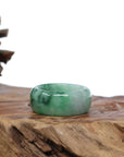 Baikalla Jewelry Jadeite Jade Bangle Bracelet Natural Burmese Green Jadeite Jade Bend Men's Ring