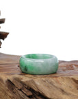 Baikalla Jewelry Jadeite Jade Bangle Bracelet Natural Burmese Green Jadeite Jade Bend Men's Ring