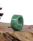 Baikalla Jewelry Jadeite Jade Bangle Bracelet Natural Burmese Green Jadeite Jade Bend Men's Ring