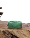 Baikalla Jewelry Jadeite Jade Bangle Bracelet Natural Burmese Green Jadeite Jade Bend Men's Ring