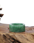 Baikalla Jewelry Jadeite Jade Bangle Bracelet Natural Burmese Green Jadeite Jade Bend Men's Ring