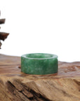 Baikalla Jewelry Jadeite Jade Bangle Bracelet Natural Burmese Green Jadeite Jade Bend Men's Ring