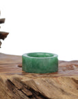 Baikalla Jewelry Jadeite Jade Bangle Bracelet Natural Burmese Green Jadeite Jade Bend Men's Ring