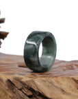 Baikalla Jewelry Jadeite Jade Bangle Bracelet Genuine Burmese Blue-green Jadeite Jade Men's Band Ring