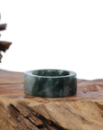 Baikalla Jewelry Jadeite Jade Bangle Bracelet Genuine Burmese Blue-green Jadeite Jade Men's Band Ring