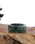 Baikalla Jewelry Jadeite Jade Bangle Bracelet Genuine Burmese Blue-green Jadeite Jade Men's Band Ring