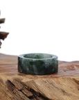 Baikalla Jewelry Jadeite Jade Bangle Bracelet Genuine Burmese Blue-green Jadeite Jade Men's Band Ring