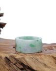 Baikalla Jewelry Jadeite Jade Bangle Bracelet Genuine Burmese Blue-green Jadeite Jade Men's Band Ring